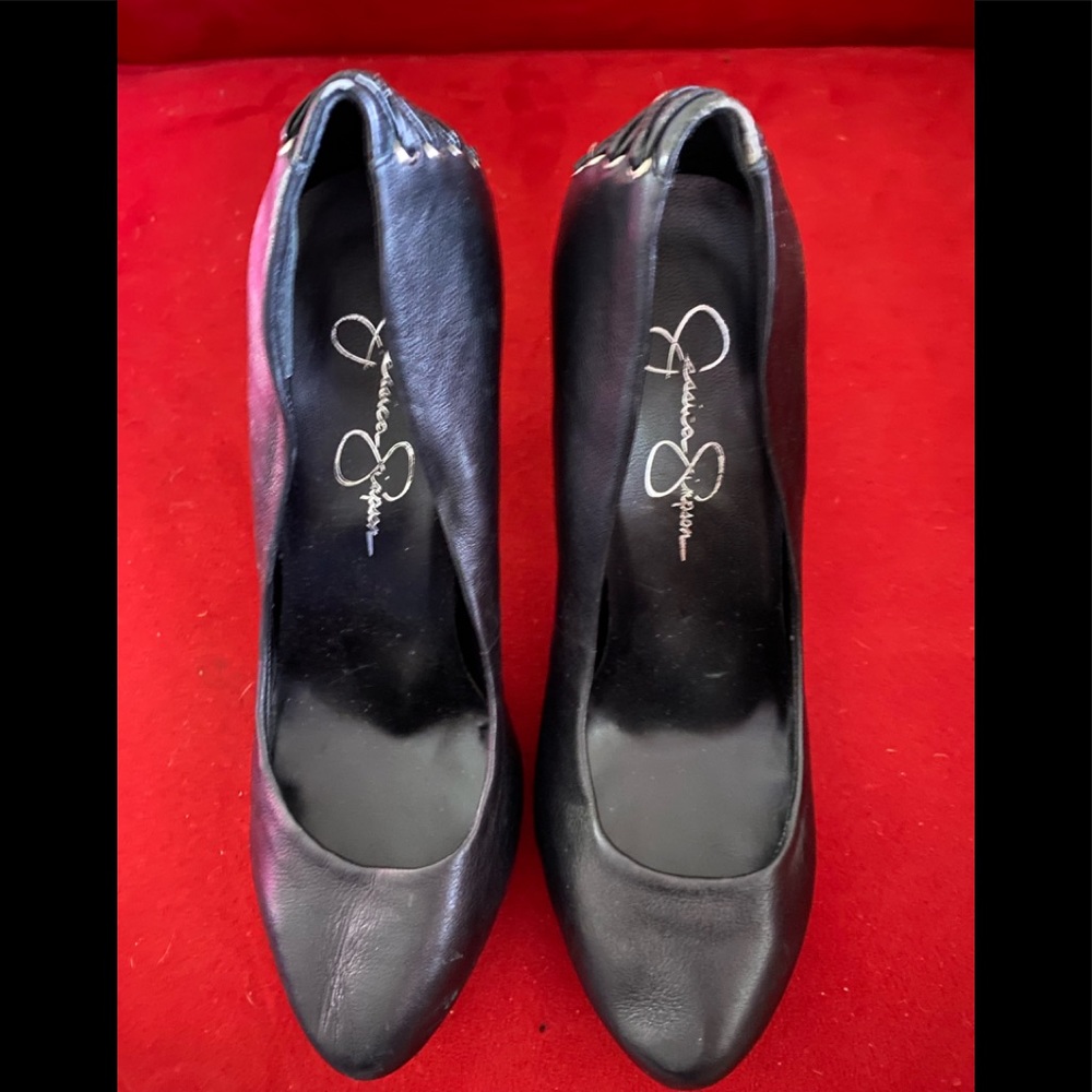 Jessica Simpson 7.5 black braided accent heels